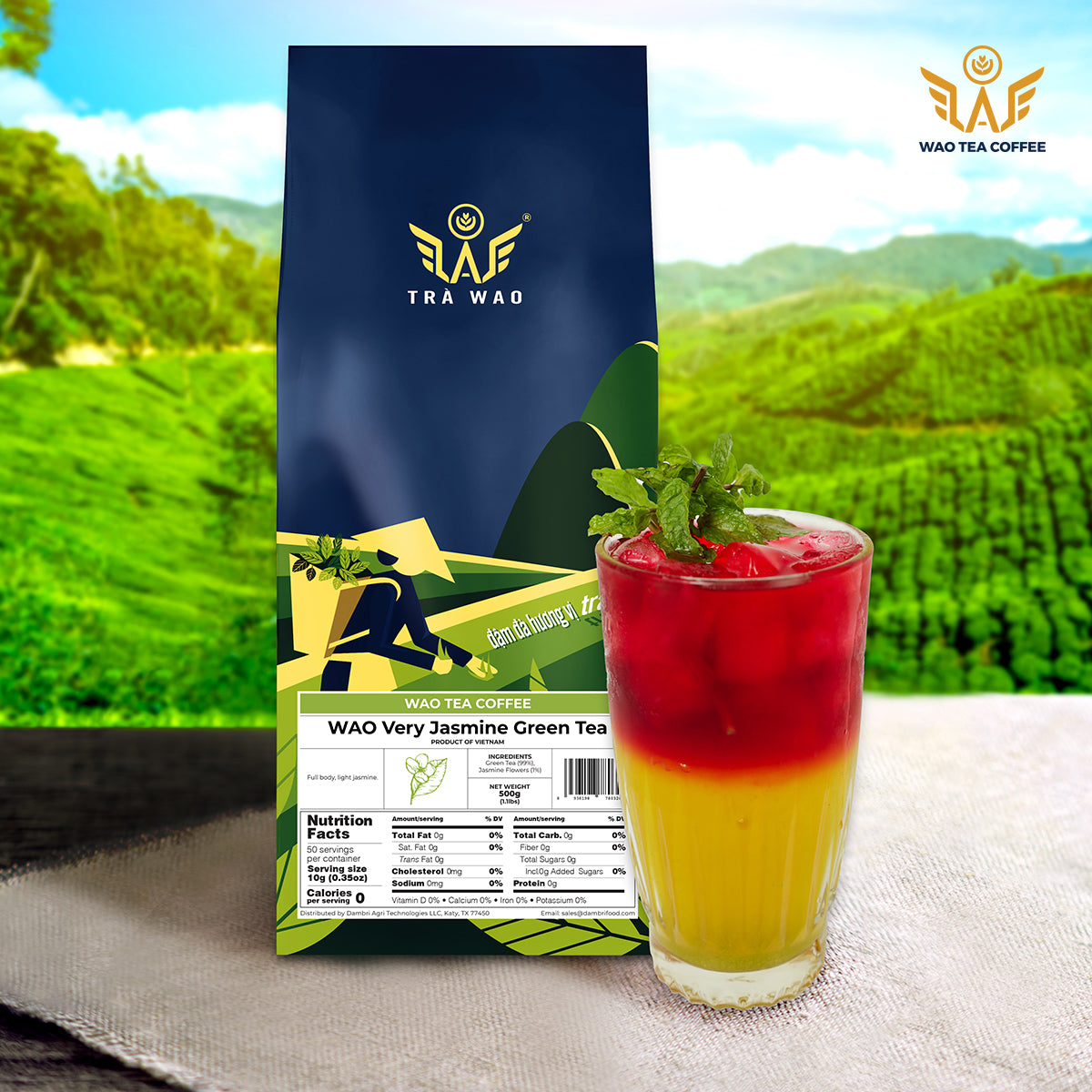 WAO Very Jasmine Green Tea, included in the WAO Tea Starter Pack bundle